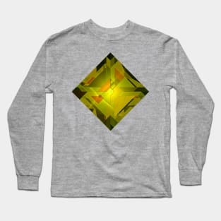 Yellow Square Shape Gemstone Long Sleeve T-Shirt